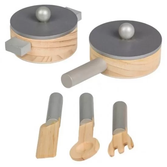 Bucatarie copii din lemn Ecotoys TK040 - Albastru Bucatarie copii din lemn Ecotoys TK040 - Albastru