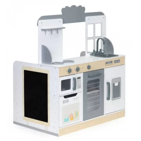 Bucatarie din lemn 2 in 1 tip restaurant pentru copii Ecotoys Bucatarie din lemn 2 in 1 tip restaurant pentru copii Ecotoys