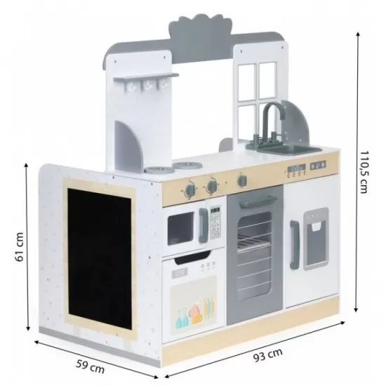 Bucatarie din lemn 2 in 1 tip restaurant pentru copii Ecotoys Bucatarie din lemn 2 in 1 tip restaurant pentru copii Ecotoys
