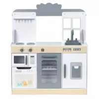 Bucatarie din lemn 2 in 1 tip restaurant pentru copii Ecotoys