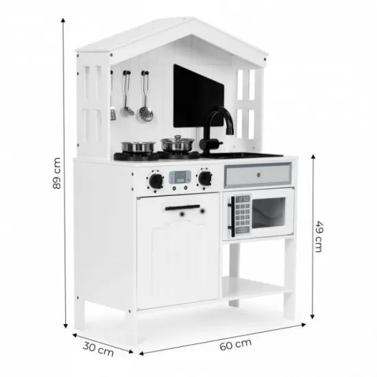 Bucatarie din lemn cu accesorii Ecotoys PLK563 - Alb Bucatarie din lemn cu accesorii Ecotoys PLK563 - Alb