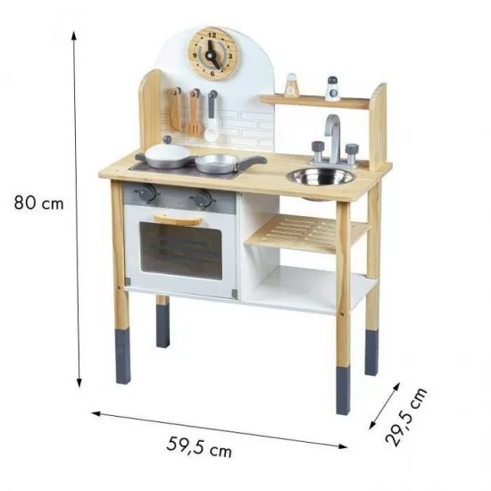 Bucatarie din lemn cu accesorii Ecotoys TL80021 Bucatarie din lemn cu accesorii Ecotoys TL80021