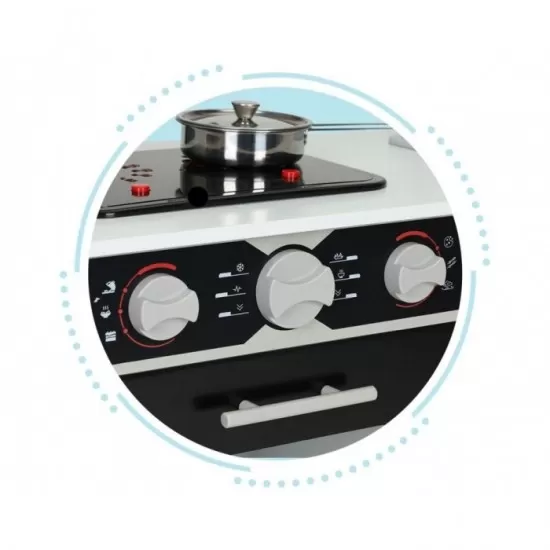 Bucatarie din lemn cu accesorii si LED-uri Ecotoys PLK560 Bucatarie din lemn cu accesorii si LED-uri Ecotoys PLK560