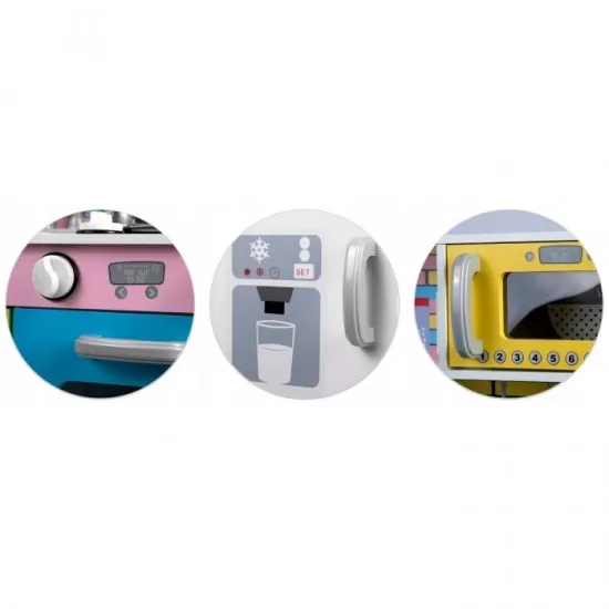 Bucatarie colorata din lemn cu accesorii Ricokids Bucatarie colorata din lemn cu accesorii Ricokids