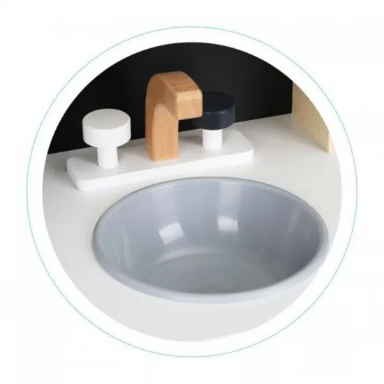 Bucatarie din lemn pentru copii cu sunete si LED-uri Ecotoys CA12202 Bucatarie din lemn pentru copii cu sunete si LED-uri Ecotoys CA12202