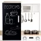 Bucatarie din lemn pentru copii cu tabla si LED Ecotoys Bucatarie din lemn pentru copii cu tabla si LED Ecotoys