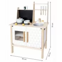 Bucatarie copii din lemn cu tabla pentru retete Ecotoys