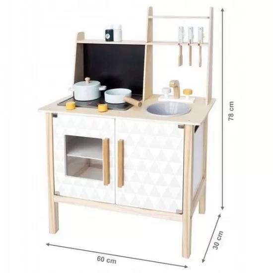 Bucatarie copii din lemn cu tabla pentru retete Ecotoys Bucatarie copii din lemn cu tabla pentru retete Ecotoys