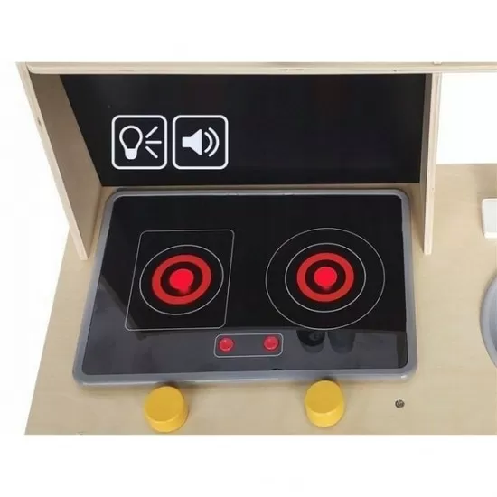 Bucatarie copii din lemn cu tabla pentru retete Ecotoys Bucatarie copii din lemn cu tabla pentru retete Ecotoys