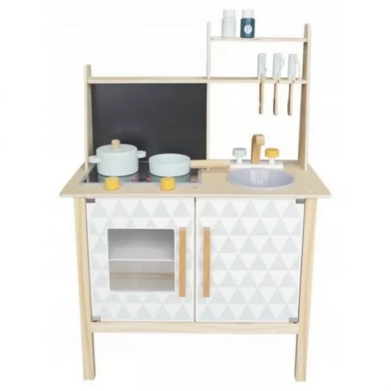 Bucatarie copii din lemn cu tabla pentru retete Ecotoys Bucatarie copii din lemn cu tabla pentru retete Ecotoys