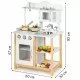 Bucatarie din lemn pentru copii Ecotoys cu accesorii TK040A - Alb cu natur Bucatarie din lemn pentru copii Ecotoys cu accesorii TK040A - Alb cu natur