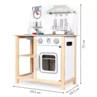 Bucatarie copii din lemn Ecotoys cu sunete si accesorii