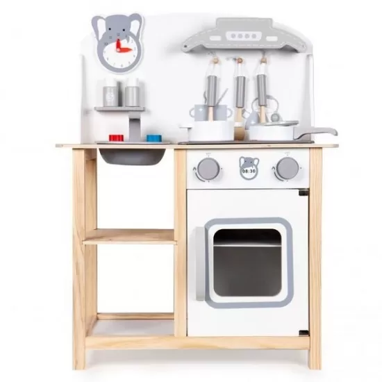 Bucatarie copii din lemn Ecotoys cu sunete si accesorii Bucatarie copii din lemn Ecotoys cu sunete si accesorii