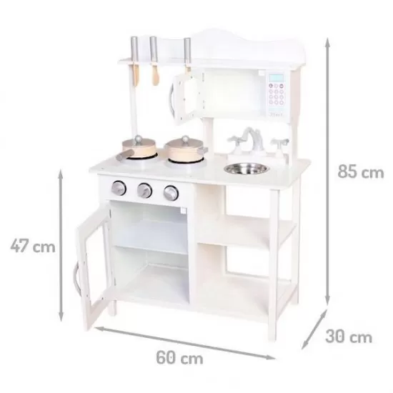 Bucatarie copii din lemn Ecotoys cu accesorii - Alb Bucatarie copii din lemn Ecotoys cu accesorii - Alb