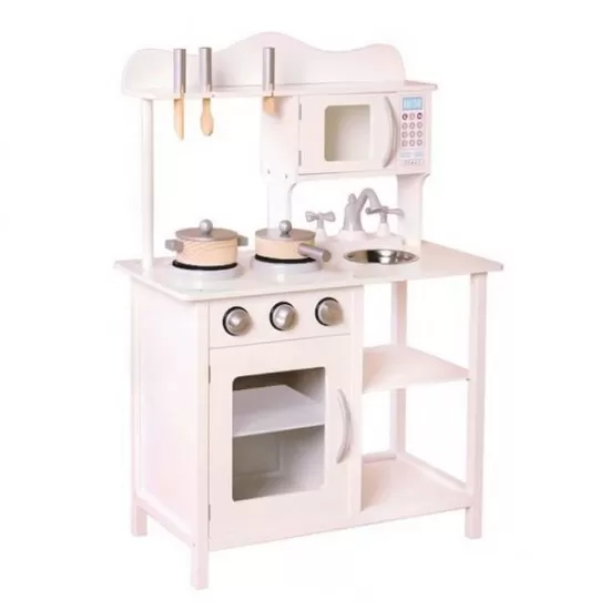Bucatarie copii din lemn Ecotoys cu accesorii - Alb Bucatarie copii din lemn Ecotoys cu accesorii - Alb