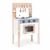 Bucatarie din lemn pentru copii cu accesorii, 48 x 26 x 77 cm, Ecotoys