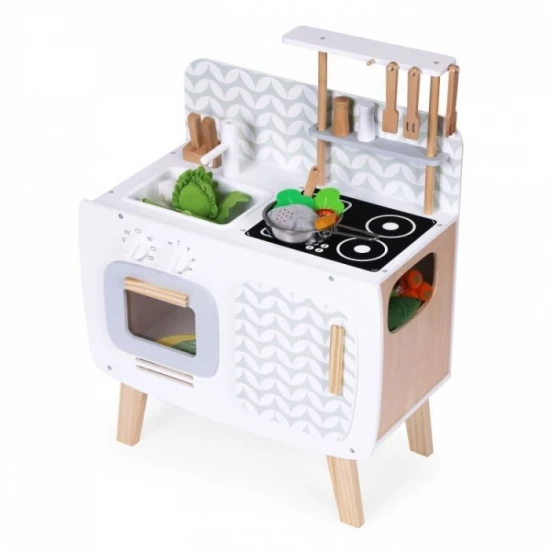 Bucatarie din lemn pentru copii cu accesorii, 58 x 29 x 73 cm, Ecotoys Bucatarie din lemn pentru copii cu accesorii, 58 x 29 x 73 cm, Ecotoys
