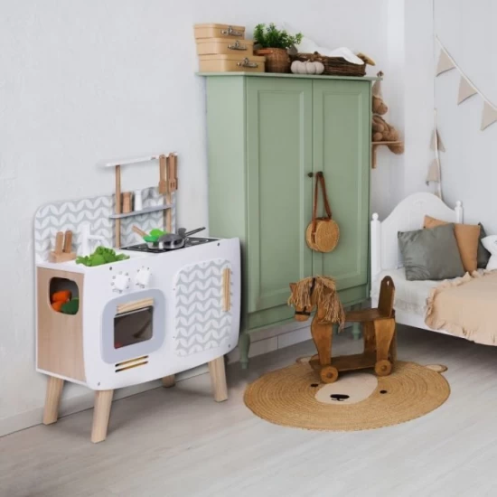 Bucatarie din lemn pentru copii cu accesorii, 58 x 29 x 73 cm, Ecotoys Bucatarie din lemn pentru copii cu accesorii, 58 x 29 x 73 cm, Ecotoys