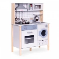 Bucatarie din lemn pentru copii cu accesorii, 70 x 30 x 93 cm, Ecotoys