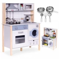 Bucatarie din lemn pentru copii cu accesorii, 70 x 30 x 93 cm, Ecotoys