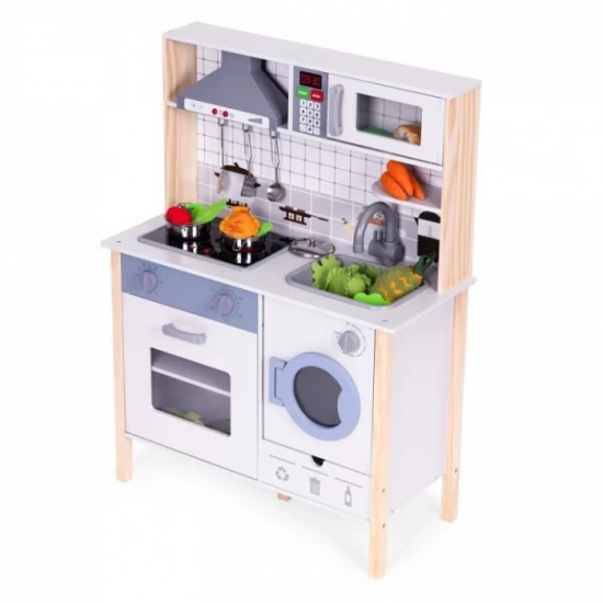 Bucatarie din lemn pentru copii cu accesorii, 70 x 30 x 93 cm, Ecotoys Bucatarie din lemn pentru copii cu accesorii, 70 x 30 x 93 cm, Ecotoys