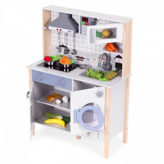 Bucatarie din lemn pentru copii cu accesorii, 70 x 30 x 93 cm, Ecotoys Bucatarie din lemn pentru copii cu accesorii, 70 x 30 x 93 cm, Ecotoys
