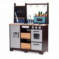Bucatarie din lemn pentru copii cu accesorii, 74 x 29.5 x 96 cm, Ecotoys