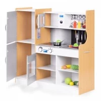 Bucatarie din lemn pentru copii cu accesorii, 90.3 x 31 x 90 cm, Ecotoys