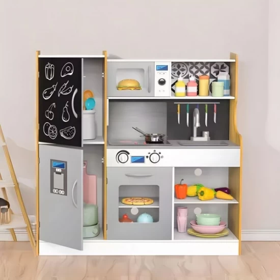 Bucatarie din lemn pentru copii cu accesorii, 90.3 x 31 x 90 cm, Ecotoys Bucatarie din lemn pentru copii cu accesorii, 90.3 x 31 x 90 cm, Ecotoys