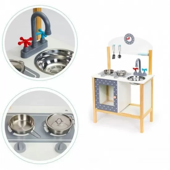 Bucatarie din lemn pentru copii cu accesorii Ecotoys PH02C005 Bucatarie din lemn pentru copii cu accesorii Ecotoys PH02C005