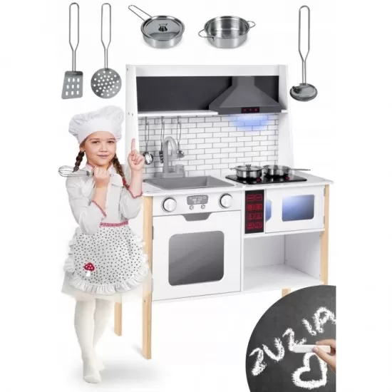 Bucatarie din lemn pentru copii cu sunete si lumini Ricokids RC-846 Bucatarie din lemn pentru copii cu sunete si lumini Ricokids RC-846