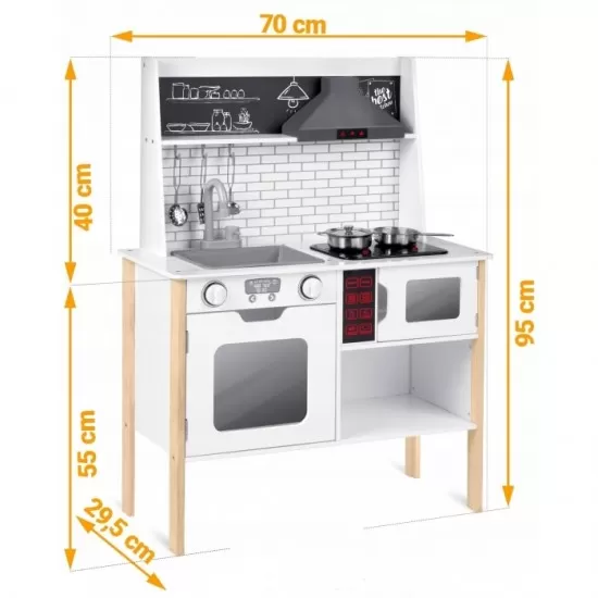 Bucatarie din lemn pentru copii cu sunete si lumini Ricokids RC-846 Bucatarie din lemn pentru copii cu sunete si lumini Ricokids RC-846
