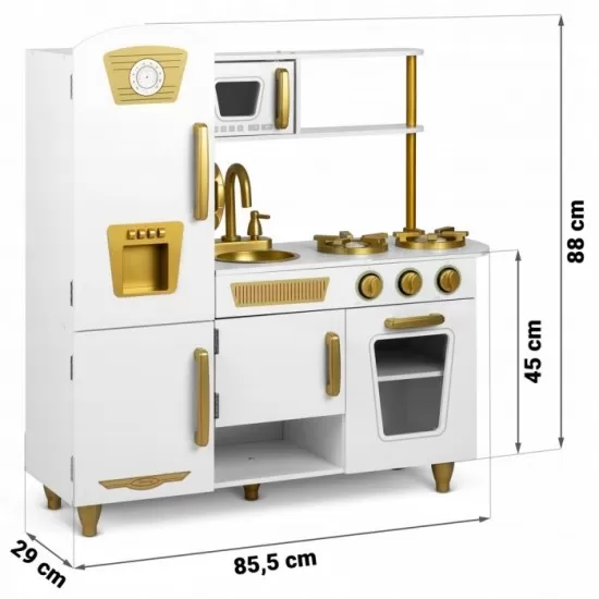 Bucatarie din lemn pentru copii cu frigider Ricokids Bucatarie din lemn pentru copii cu frigider Ricokids