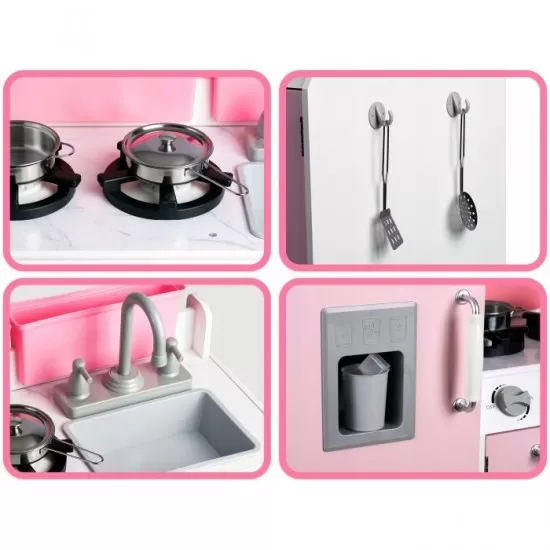 Bucatarie din lemn pentru copii Ricokids roz Bucatarie din lemn pentru copii Ricokids roz
