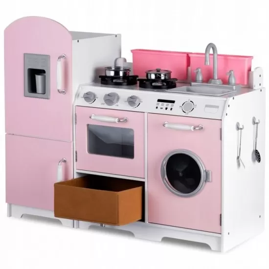 Bucatarie din lemn pentru copii Ricokids roz Bucatarie din lemn pentru copii Ricokids roz