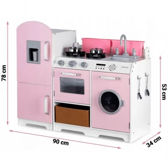 Bucatarie din lemn pentru copii Ricokids roz Bucatarie din lemn pentru copii Ricokids roz