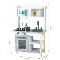 Bucatarie copii din lemn Ecotoys cu accesorii - Gri
