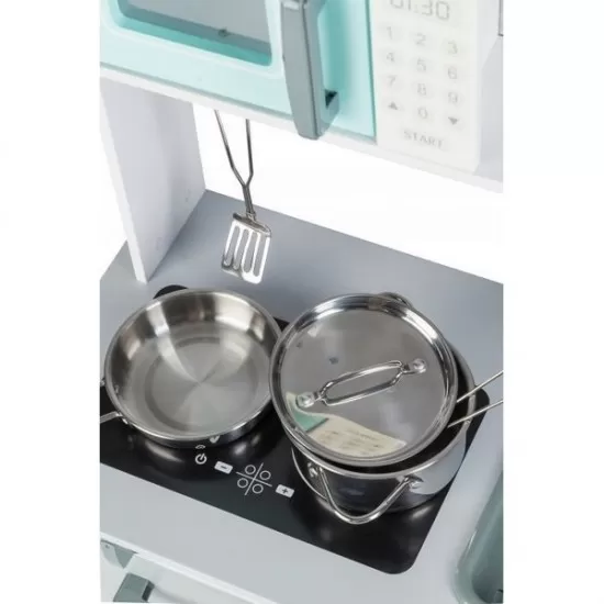 Bucatarie copii din lemn Ecotoys cu accesorii - Gri Bucatarie copii din lemn Ecotoys cu accesorii - Gri