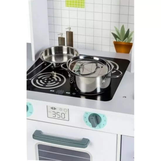 Bucatarie copii din lemn Ecotoys cu accesorii aluminiu Bucatarie copii din lemn Ecotoys cu accesorii aluminiu