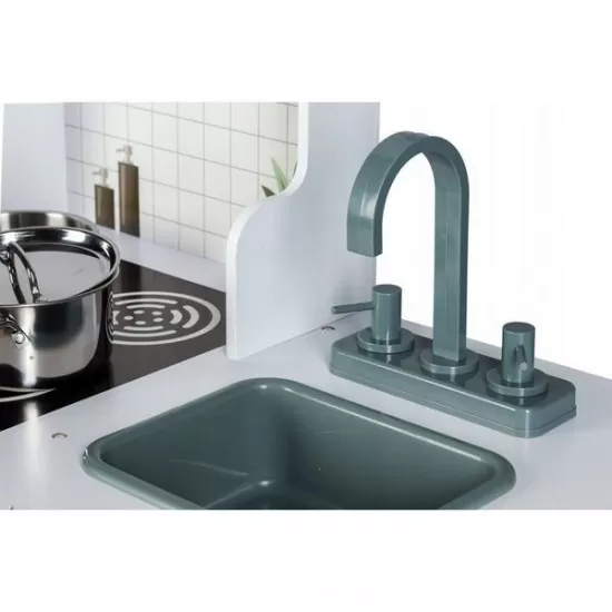 Bucatarie copii din lemn Ecotoys cu accesorii aluminiu Bucatarie copii din lemn Ecotoys cu accesorii aluminiu
