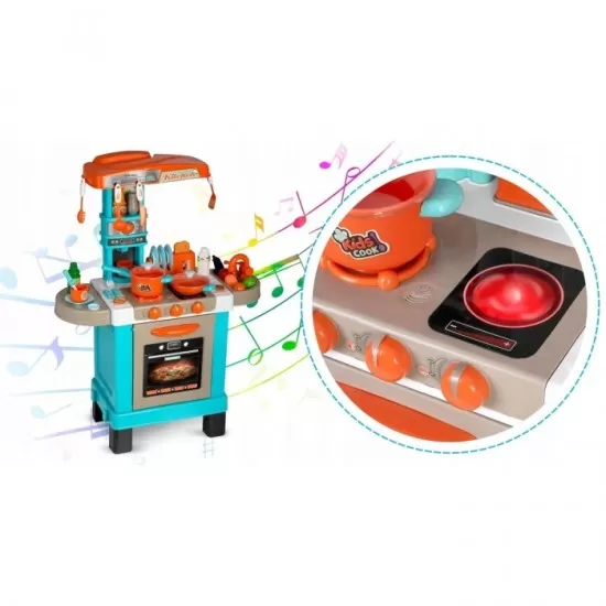 Bucatarie interctiva cu accesorii incluse Ricokids 773100 - Turcoaz Bucatarie interctiva cu accesorii incluse Ricokids 773100 - Turcoaz