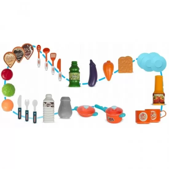 Bucatarie interctiva cu accesorii incluse Ricokids 773100 - Turcoaz Bucatarie interctiva cu accesorii incluse Ricokids 773100 - Turcoaz