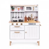 Bucatarie mare din lemn pentru copii cu accesorii, 70 x 30 x 93.5 cm, Ecotoys