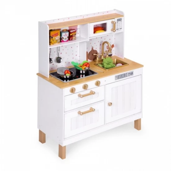 Bucatarie mare din lemn pentru copii cu accesorii, 70 x 30 x 93.5 cm, Ecotoys Bucatarie mare din lemn pentru copii cu accesorii, 70 x 30 x 93.5 cm, Ecotoys