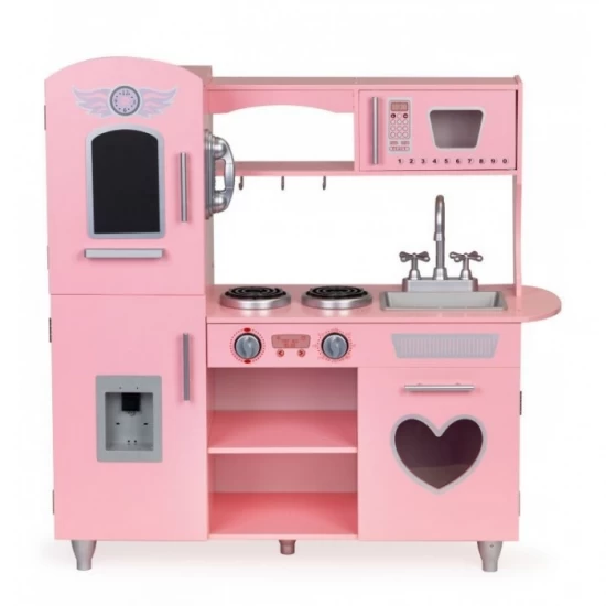 Bucatarie mare din lemn pentru copii cu sunete si accesorii Ecotoys Bucatarie mare din lemn pentru copii cu sunete si accesorii Ecotoys