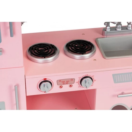 Bucatarie mare din lemn pentru copii cu sunete si accesorii Ecotoys Bucatarie mare din lemn pentru copii cu sunete si accesorii Ecotoys