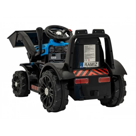 Buldozer electric cu cupa mobila ZP1001B, roti si scaun din plastic, 86x40x42 cm, putere 25W - Albastru Buldozer electric cu cupa mobila ZP1001B, roti si scaun din plastic, 86x40x42 cm, putere 25W - Albastru