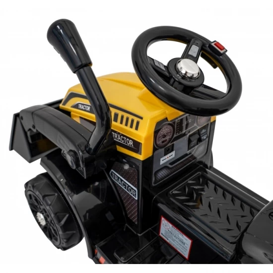 Buldozer electric cu cupa mobila ZP1001B, roti si scaun din plastic, 86x40x42 cm, putere 25W - Galben Buldozer electric cu cupa mobila ZP1001B, roti si scaun din plastic, 86x40x42 cm, putere 25W - Galben