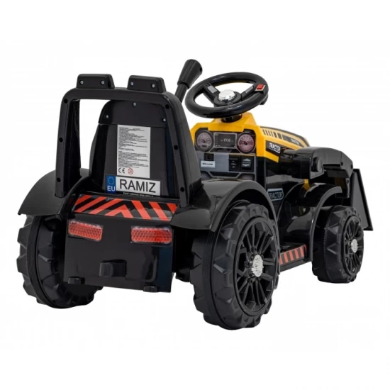 Buldozer electric cu cupa mobila ZP1001B, roti si scaun din plastic, 86x40x42 cm, putere 25W - Galben Buldozer electric cu cupa mobila ZP1001B, roti si scaun din plastic, 86x40x42 cm, putere 25W - Galben