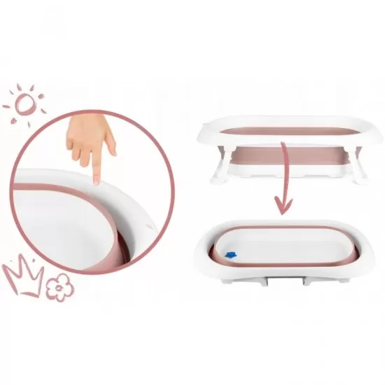 Cadita de baie cu dop de scurgere Ricokids RK-281 - Roz Cadita de baie cu dop de scurgere Ricokids RK-281 - Roz